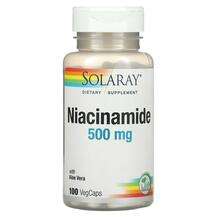 Solaray, Niacinamide 500 mg, Ніацинамід 500 мг, 100 капсул
