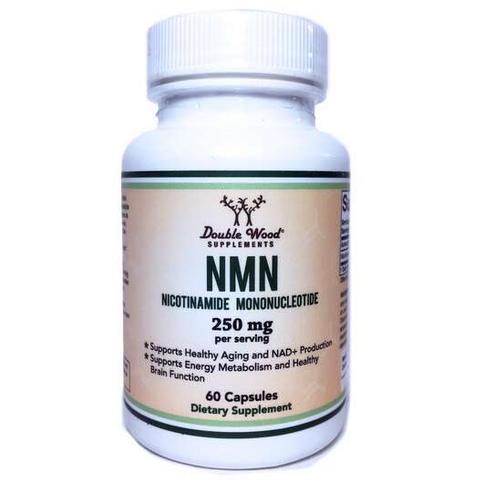 Основне фото товара Double Wood, NMN 250 mg, Нікотинамід мононуклеотид, 60 капсул