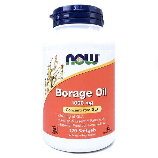 Основне фото товара Now, Borage Oil GLA 1000 mg, Олія Бурачника, 120 капсул