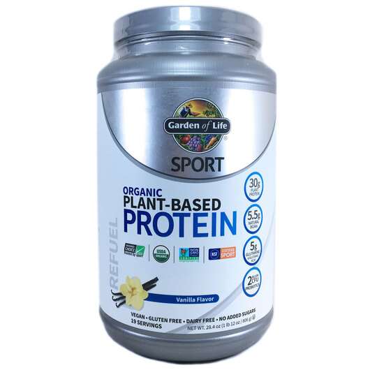 Основне фото товара Garden of Life, Plant-Based Protein, Рослинний протеїн ваніль,...