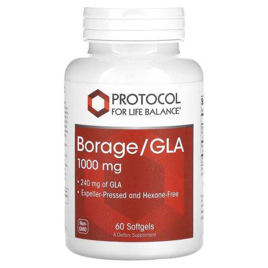 Основне фото товара Protocol for Life Balance, Borage/GLA 1000 mg, Гамма-ліноленов...