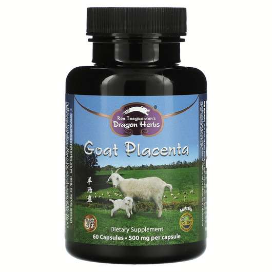 Основне фото товара Dragon Herbs, Goat Placenta 500 mg, Козяча плацента 500 мг, 60...