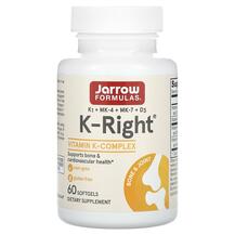 K-Right Витамины K + D3 Jarrow Formulas 60 капсул
