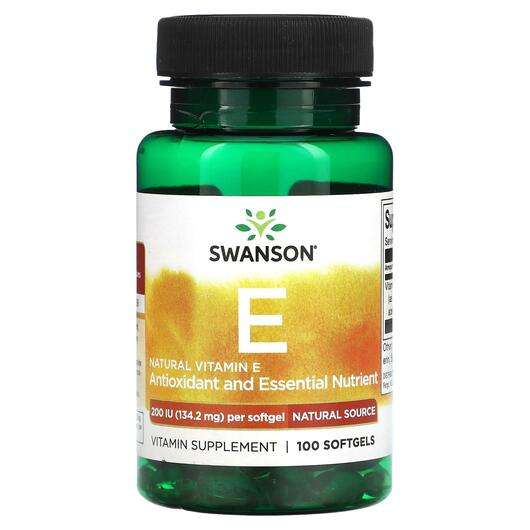 Основное фото товара Swanson, Витамин E Токоферолы, Natural Vitamin E 134.2 mg, 100...
