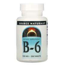 Source Naturals, Витамин B-6 100 мг, B-6 100 mg 250, 250 таблеток
