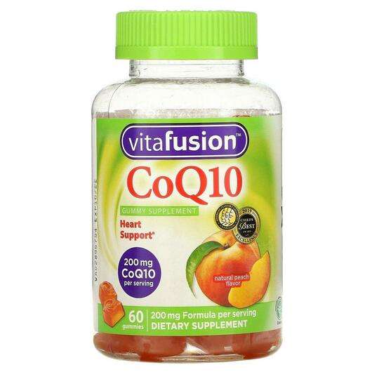 Основне фото товара VitaFusion, CoQ10 Natural Peach Flavor 200 mg, Убіхінон, 60 та...