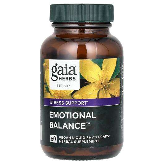 Основне фото товара Gaia Herbs, Emotional Balance, Підтримка стресу, 60 капсул