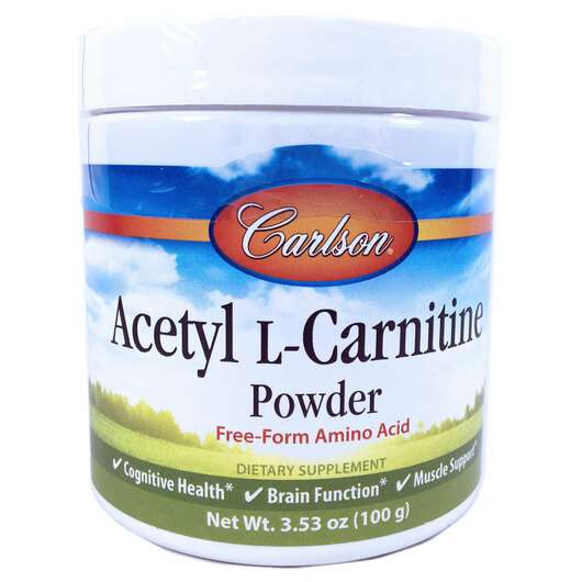 Основне фото товара Carlson, Acetyl L-Carnitine Powder, Ацетил L-карнітин Порошок,...