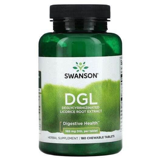 Основне фото товара Swanson, DGL 385 mg, Лакриця, 180 таблеток