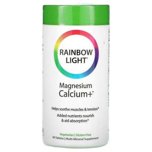 Основное фото товара Rainbow Light, Магний Кальций+, Magnesium Calcium+, 90 таблеток