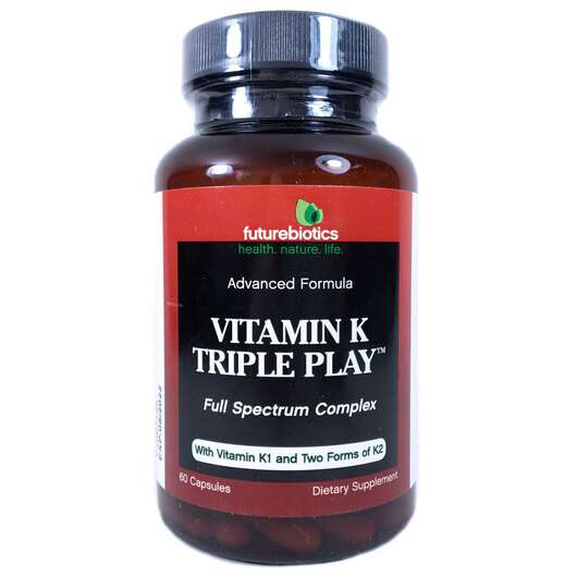 Основне фото товара Future Biotics, Vitamin K Triple Play, Вітамін К 550 мкг, 60 к...