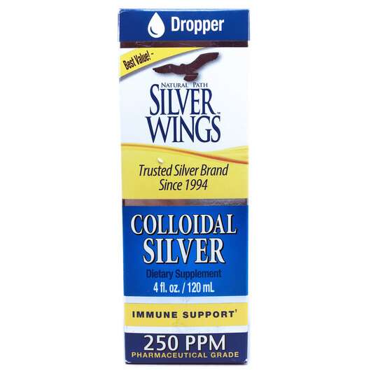 Основне фото товара Natural Path Silver Wings, Colloidal Silver 250 ppm, Колоїдне ...