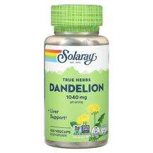 Solaray, True Herbs Dandelion 520 mg, Кульбаба, 100 капсул