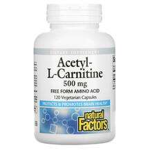 Natural Factors, Acetyl-L-Carnitine 500 mg, 120 Vegetarian Cap...