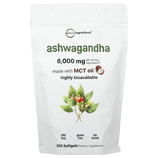 Основное фото товара Micro Ingredients, Ашваганда, Ashwagandha, 300 капсул