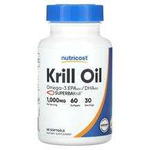 Nutricost, Масло Антарктического Криля, Krill Oil 1000 mg, 60 ...