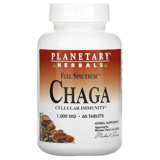Основное фото товара Planetary Herbals, Грибы Чага, Full Spectrum Chaga 1000 mg, 60...