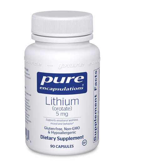Основное фото товара Pure Encapsulations, Литий, Lithium orotate 5 mg, 90 капсул