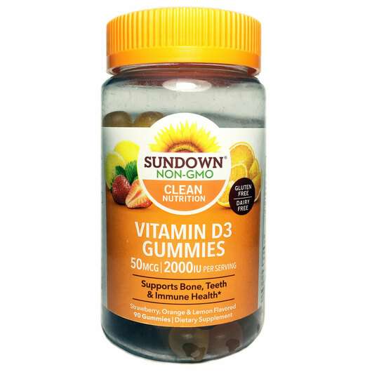 Основне фото товара Sundown Naturals, Vitamin D3 Gummies 50 mcg 2000 IU, Жувальний...