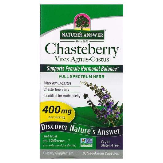 Основне фото товара Nature's Answer, Chasteberry Vitex Agnus-Castus 400 mg, Авраам...