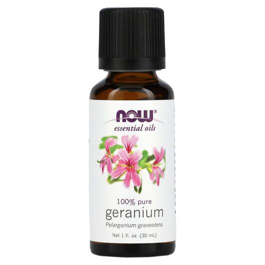 Основне фото товара Pure Essential Oil Geranium Основне фото товара NOW Foods, Pure Essential Oil Geranium, Ефірна олія, 30 мл
