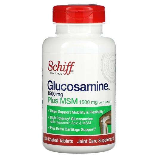 Основное фото товара Schiff, Глюкозамин Хондроитин, Glucosamine Plus MSM, 150 таблеток