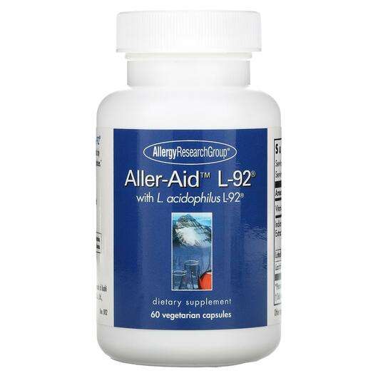 Основне фото товара Allergy Research Group, Aller-Aid L-92, Пробіотики, 60 капсул