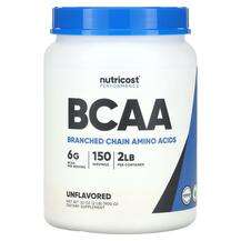 Nutricost, Performance BCAA Unflavored, Амінокислоти БЦАА, 900 г