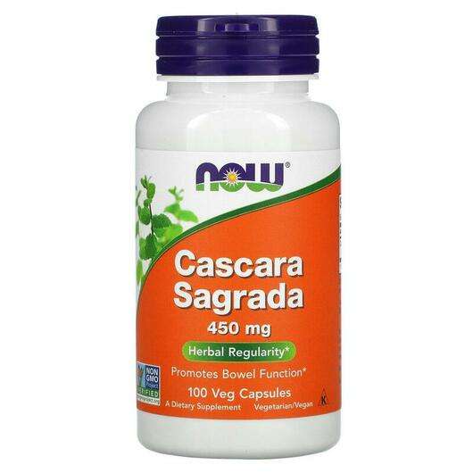 Основне фото товара Now, Cascara Sagrada 450 mg, Каскара Саграда 450 мг, 100 капсул