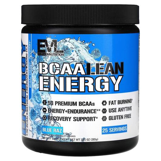 Основне фото товара EVLution Nutrition, BCAA Lean Energy Blue Raz, БЦАА, 285 г