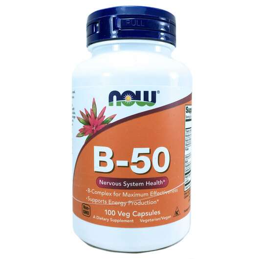 Основне фото товара Now, B-Complex B-50, Комплекс Вітаміну В-50 мг, 100 капсул