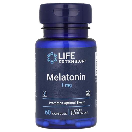 Основне фото товара Melatonin 1 mg Основне фото товара Life Extension, Melatonin 1 mg, Мелатонін, 60 капсул