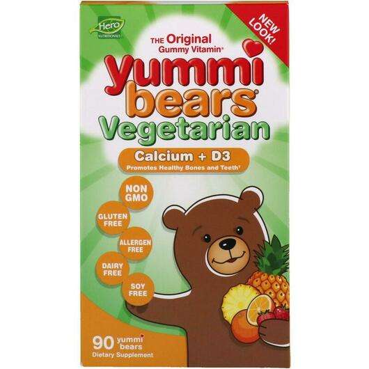 Основне фото товара Hero Nutritional Products, Yummi Bears Vegetarian Calcium + D3...