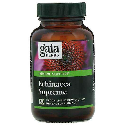 Основне фото товара Gaia Herbs, Echinacea Supreme, Ехінацея, 60 капсул