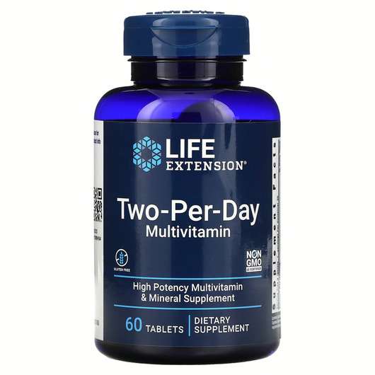 Основное фото товара Life Extension, Мультивитамины, Two-Per-Day Multivitamin, 60 т...