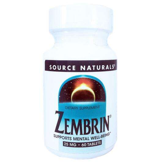 Основне фото товара Source Naturals, Zembrin 25 mg, Зембрін 25 мл, 60 таблеток