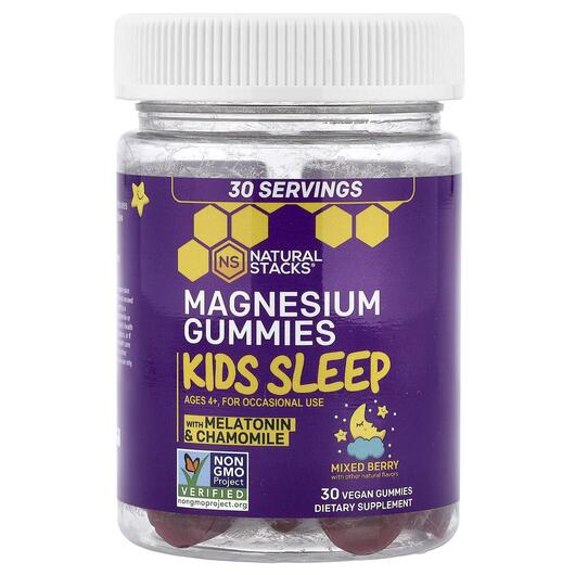 Основное фото товара Kids Sleep Magnesium Gummies With Melatonin, Поддержка сна, 30 та