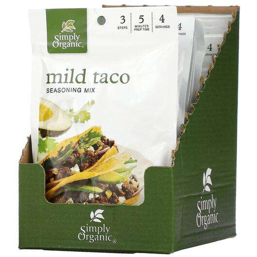 Основное фото товара Simply Organic, Специи, Mild Taco Seasoning Mix 12 Packets, 28...