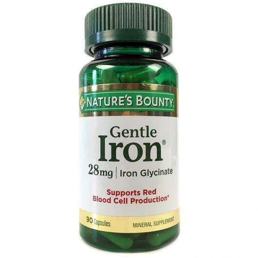 Основне фото товара Nature's Bounty, Gentle Iron 28 mg, Залізо м'якого дії 28 мг, ...