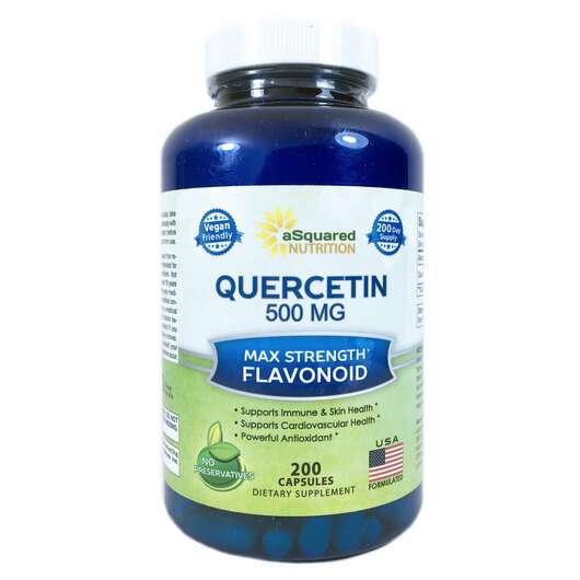 Основне фото товара aSquared Nutrition, Quercetin 500 mg, Кверцетин 500 мг, 200 ка...