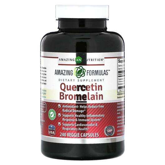 Основное фото товара Amazing Nutrition, Кверцетин, Quercetin Bromelain, 240 капсул