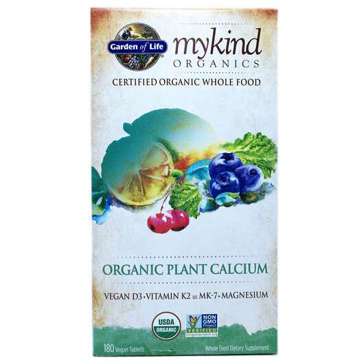 Основне фото товара Garden of Life, Organic Plant Calcium, Кальцій з D3 K2 MK7, 18...