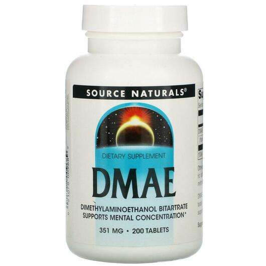 Основне фото товара Source Naturals, DMAE 351 mg, DMAE 351 мг, 200 таблеток