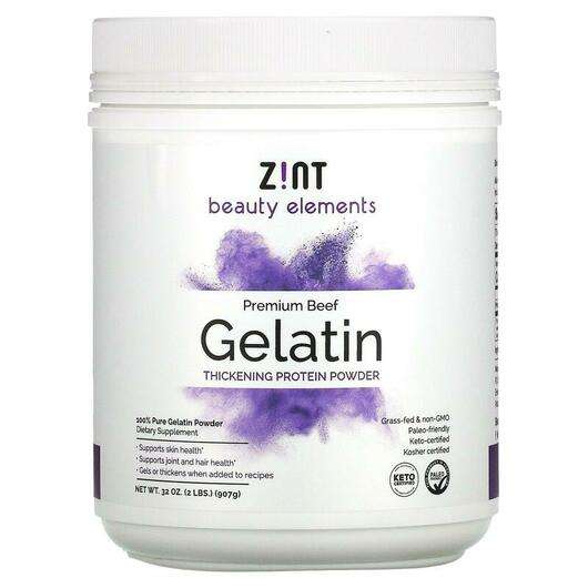 Основне фото товара Zint, Premium Beef Gelatin Thickening Protein Powder, Яловичий...