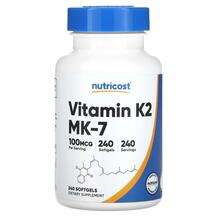 Nutricost, Vitamin K2 100 mcg, Вітамін K2, 240 капсул