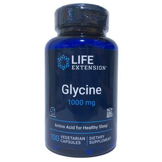 Основное фото товара Life Extension, Глицин 1000 мг, Glycine 1000 mg, 100 капсул