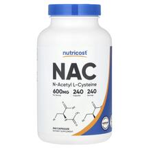 N-ацетилцистеїн NAC 600 mg Nutricost 240 капсул N-ацетилцистеїн NAC 600 mg Nutricost 240 капсул