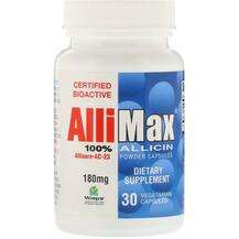 Allimax, 100% Allicin Powder Capsules 180 mg, 30 Vegetarian Ca...