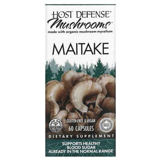 Основне фото товара Host Defense Mushrooms, Maitake, Гриби Майтаке, 60 капсул
