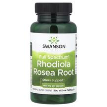 Родіола Full Spectrum Rhodiola Rosea Root 400 mg Swanson
